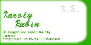 karoly rubin business card